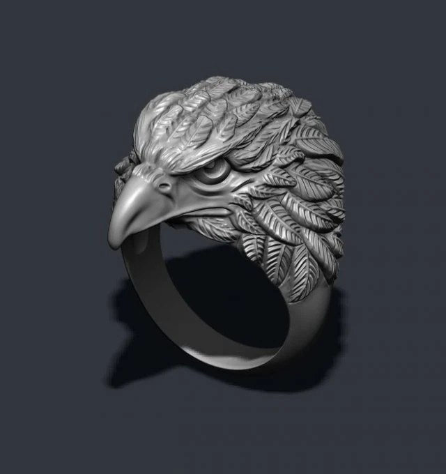 Eagle ring 3D Print Model .c4d .max .obj .3ds .fbx .stl .blend 