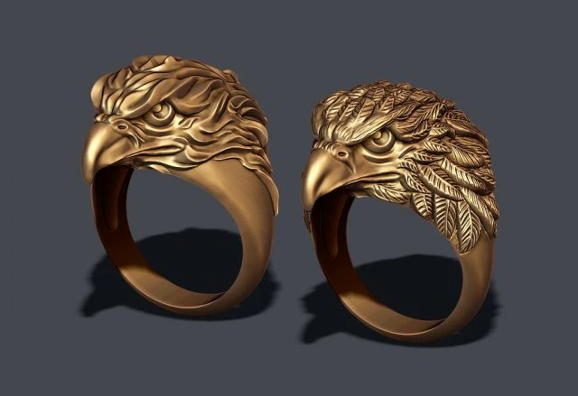 Eagle ring pack 3D Print Model .c4d .max .obj .3ds .fbx .stl .blend 