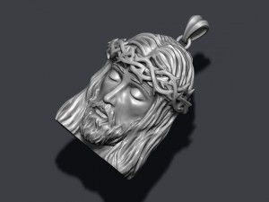 Jesus head pendant 3D 프린트 모델