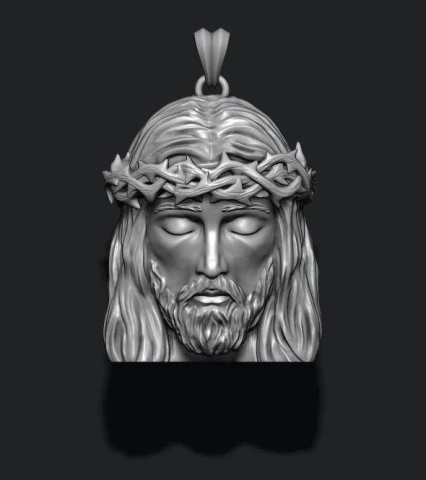 Jesus head pendant 3D Print Model .c4d .max .obj .3ds .fbx .stl .blend 