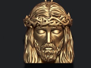 Jesus head pendant 3D 프린트 모델