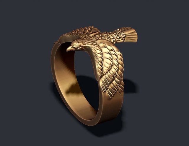 Eagle ring 3D प्रिंट मॉडल .c4d .max .obj .3ds .fbx .stl .blend 