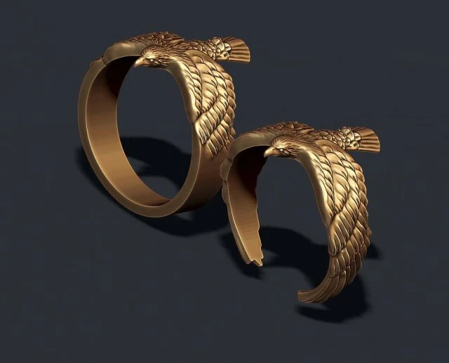 Eagle ring pack 3D Print Model .c4d .max .obj .3ds .fbx .stl .blend