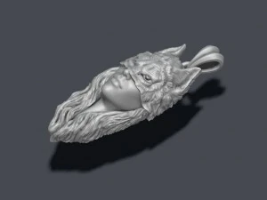 Girl wolf pendant 3D Print Model