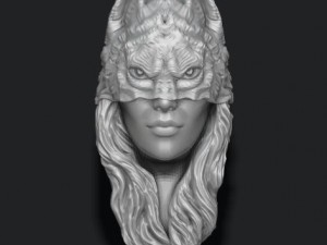 Girl wolf pendant 3D Print Model
