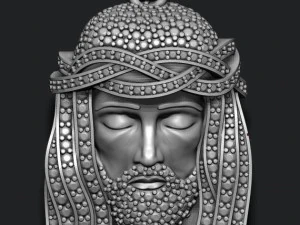 Ciondolo testa di Ges&ugrave; con gemme Modello di stampa 3D