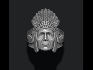 Native american indian ring Model do druku 3D