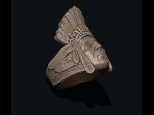 Native american indian ring Model do druku 3D