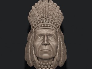 Native american indian head pendant Modèles 3D en vedette