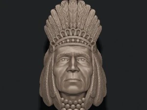 Native american indian head pendant 3D Print Model