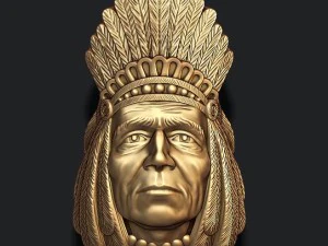 Native american indian head pendant 3D Print Model