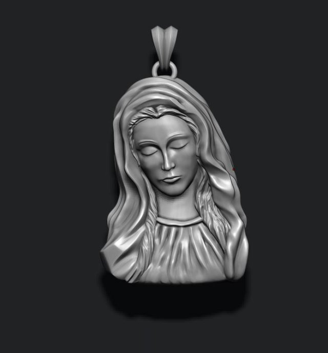 Holy mary pendant 3D Print Model .c4d .max .obj .3ds .fbx .stl .blend 