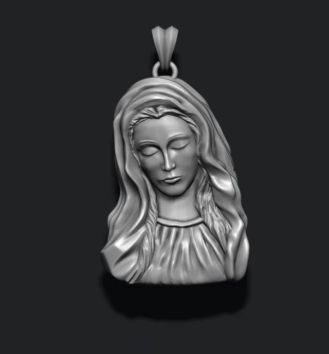 Holy mary pendant 3D Print Model .c4d .max .obj .3ds .fbx .stl .blend 