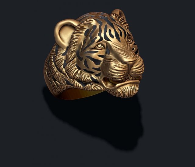 Tiger ring 3D प्रिंट मॉडल .c4d .max .obj .3ds .fbx .stl .blend 