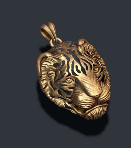 Tiger pendant 3D Print Model .c4d .max .obj .3ds .fbx .stl .blend 