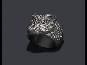Owl ring 3D-printmodel