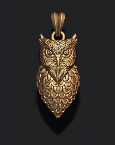 Owl pendant 3D Модель in Подвески 3DExport