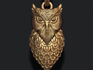 Owl pendant 3Dプリントモデル