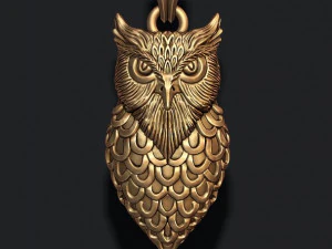 フクロウペンダント 3Dプリントモデル