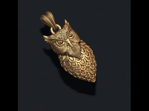 フクロウペンダント 3Dプリントモデル