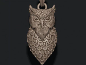 フクロウペンダント 3Dプリントモデル