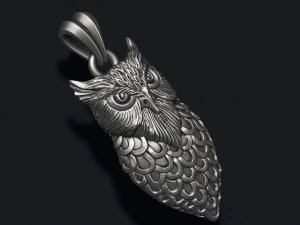 フクロウペンダント 3Dプリントモデル