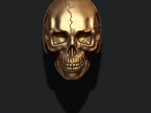 Totenkopfring mit Rissen 3D Druckmodell