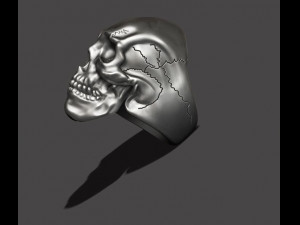 Skull ring with cracks Modèles 3D en vedette