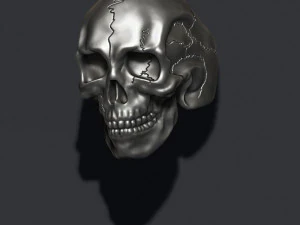 Totenkopfring mit Rissen 3D Druckmodell