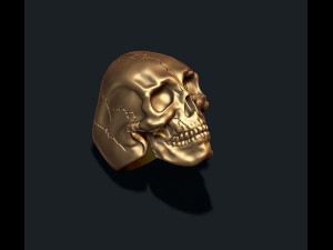 Skull ring with cracks Modèles 3D en vedette