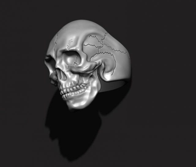 Skull ring with cracks Modèles 3D en vedette .c4d .max .obj .3ds .fbx .stl .blend 