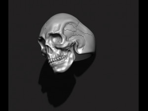 Skull ring with cracks 3D प्रिंट मॉडल