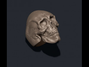 Skull ring with cracks Modèles 3D en vedette
