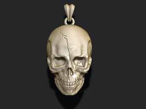 Skull pendant with cracks 3D Print Model
