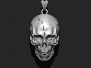 Skull pendant with cracks 3Dプリントモデル