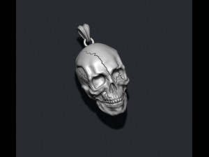 Skull pendant with cracks 3Dプリントモデル