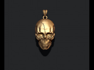 Skull pendant with cracks 3Dプリントモデル