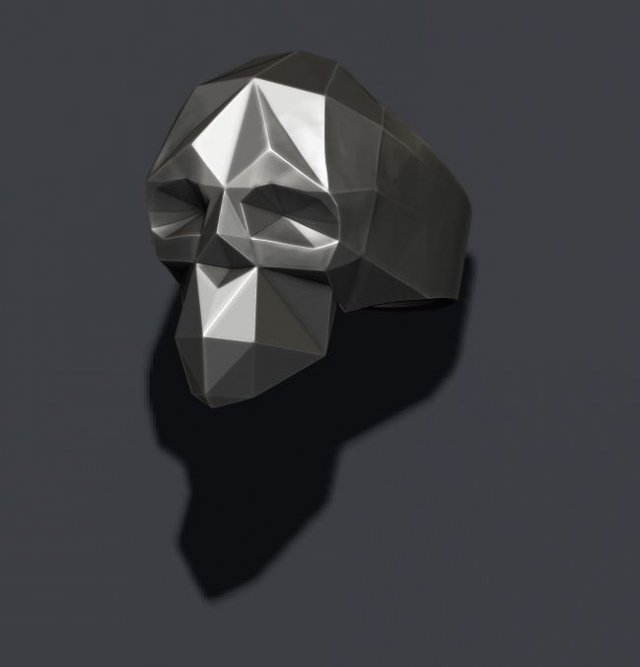 Skull ring low poly 3D-Druckmodell .c4d .max .obj .3ds .fbx .stl .blend 