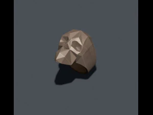 Skull ring low poly 3D Print Model