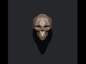 Skull ring low poly 3D Print Model