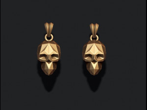 Low poly skull pendant 3D प्रिंट मॉडल