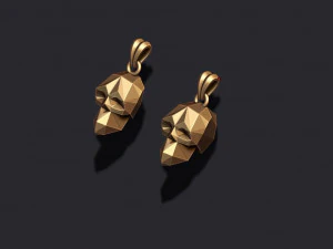 Low poly skull pendant 3D Print Model