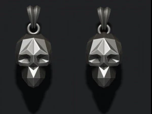 Low poly skull pendant 3D Print Model