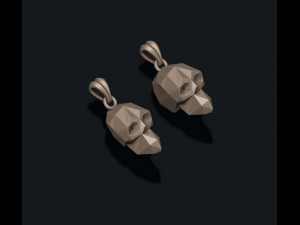 Low poly skull pendant 3Dプリントモデル