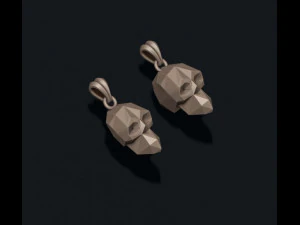 Low poly skull pendant 3D Print Model