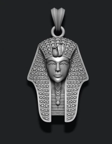 Pharaoh pendant with gems 3D Print Model .c4d .max .obj .3ds .fbx .stl .blend