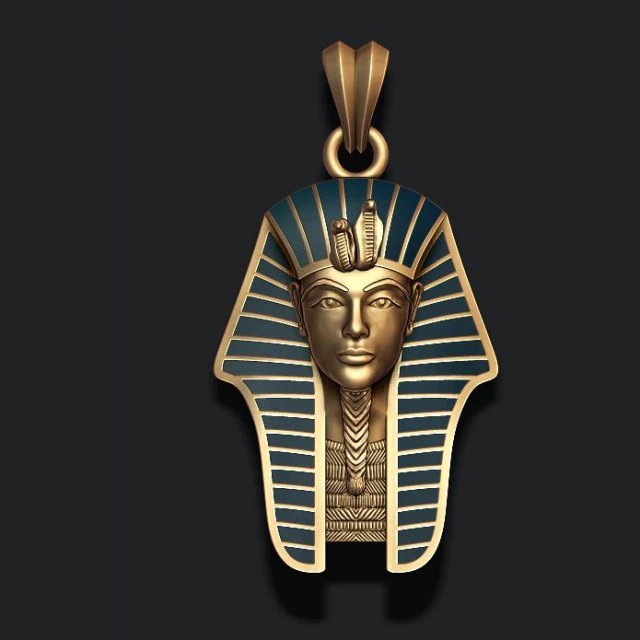 Pharaoh pendant with enamel 3D Print Model .c4d .max .obj .3ds .fbx .stl .blend 