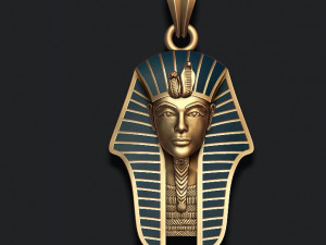 Pharaoh pendant with enamel 3D Print Model
