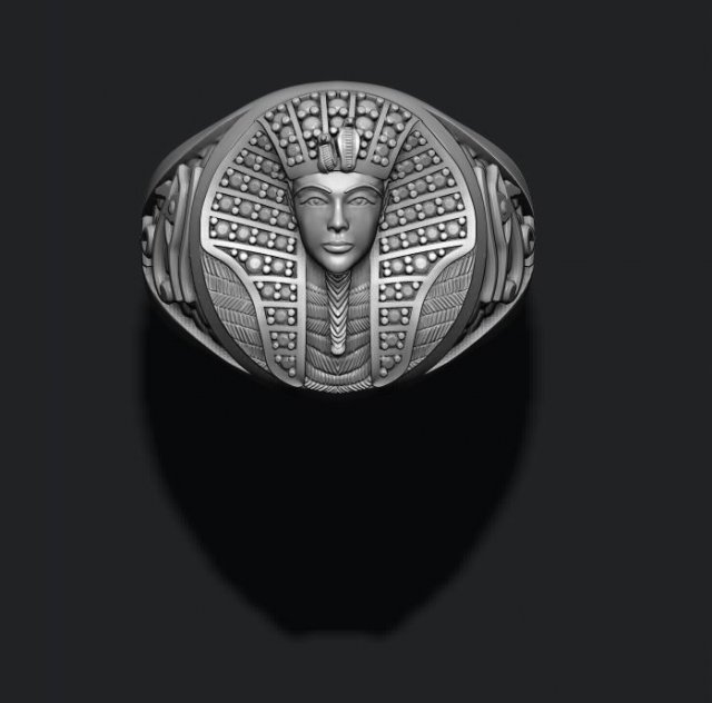 Pharaoh ring with gems Modello di stampa 3D .c4d .max .obj .3ds .fbx .stl .blend