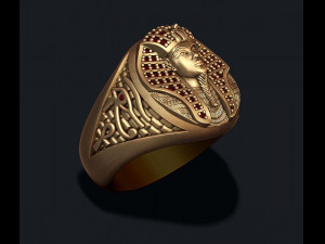 Pharaoh ring with gems Modello di stampa 3D